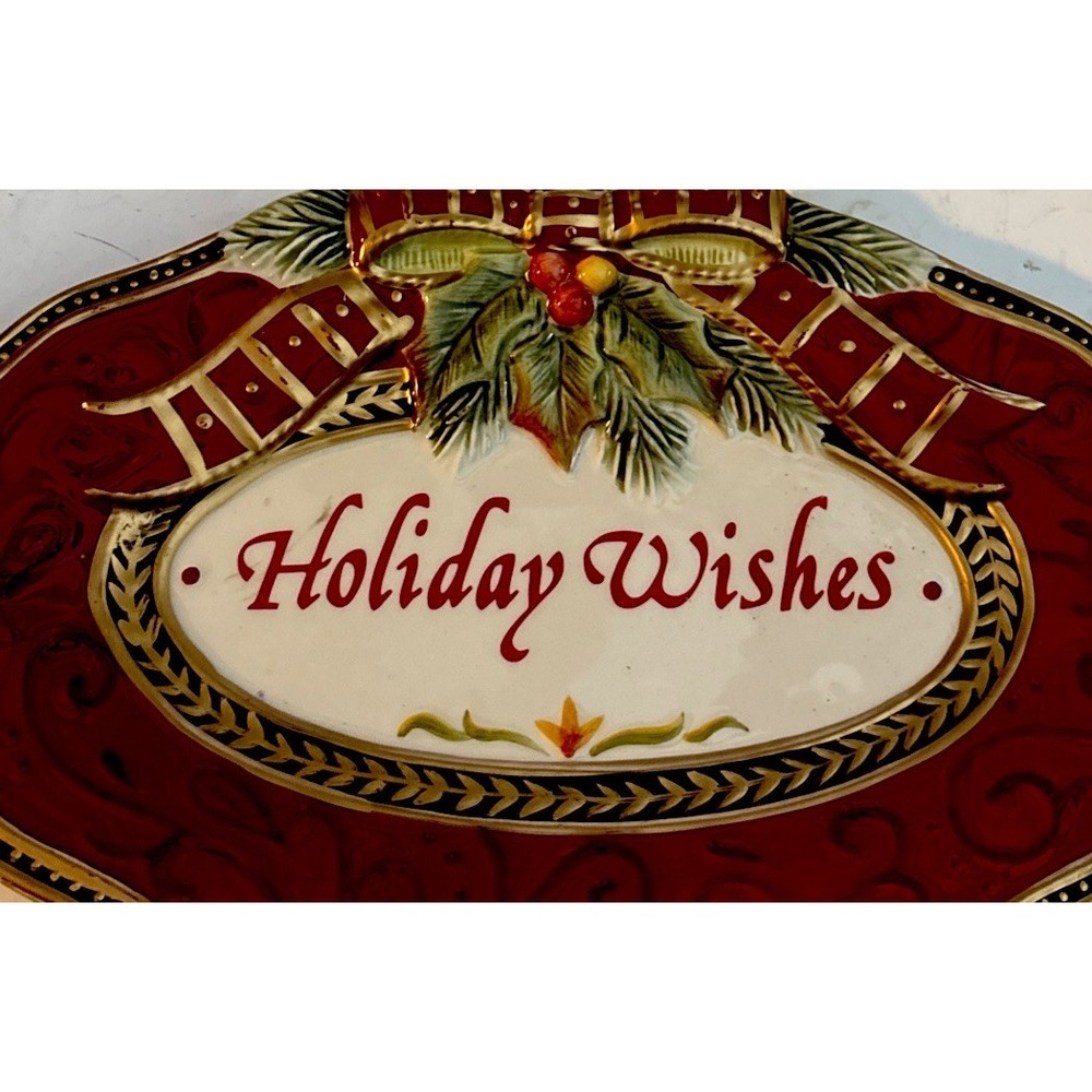 Fitz & Floyd Damask Holiday Merry Christmas 2018 Collector's Plate - Picture 4 of 4